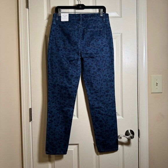 Talbots Navy Blue Leopard Patterned Skinny Jeans Size 2 - Picture 4 of 13